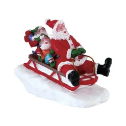 Personnage Lemax Père Noël en luge