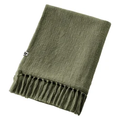 Plaid coton (130 x 160 cm) Sixtine Vert romarin
