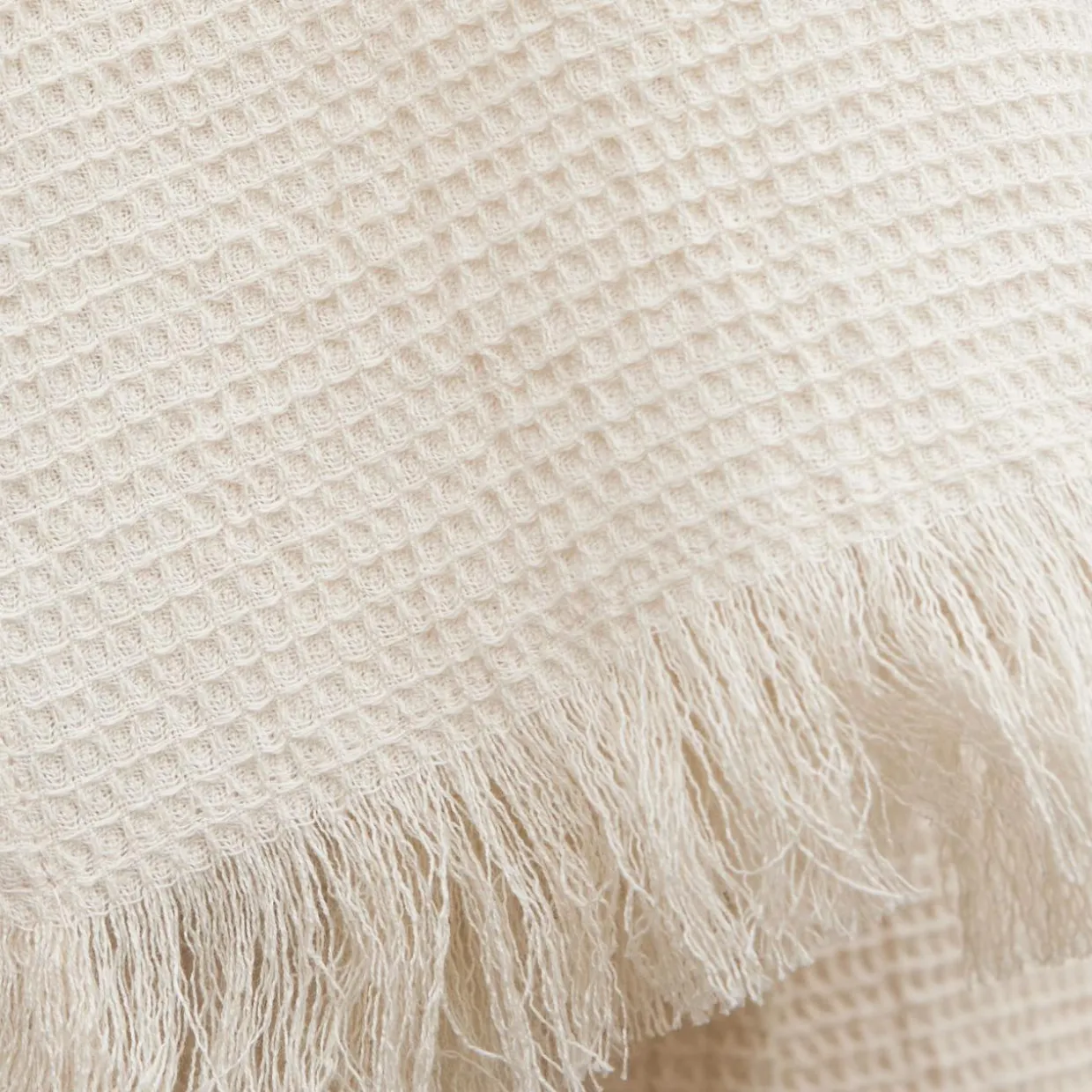 Plaid coton nid d'abeille (180 x 220 cm) Eva Beige