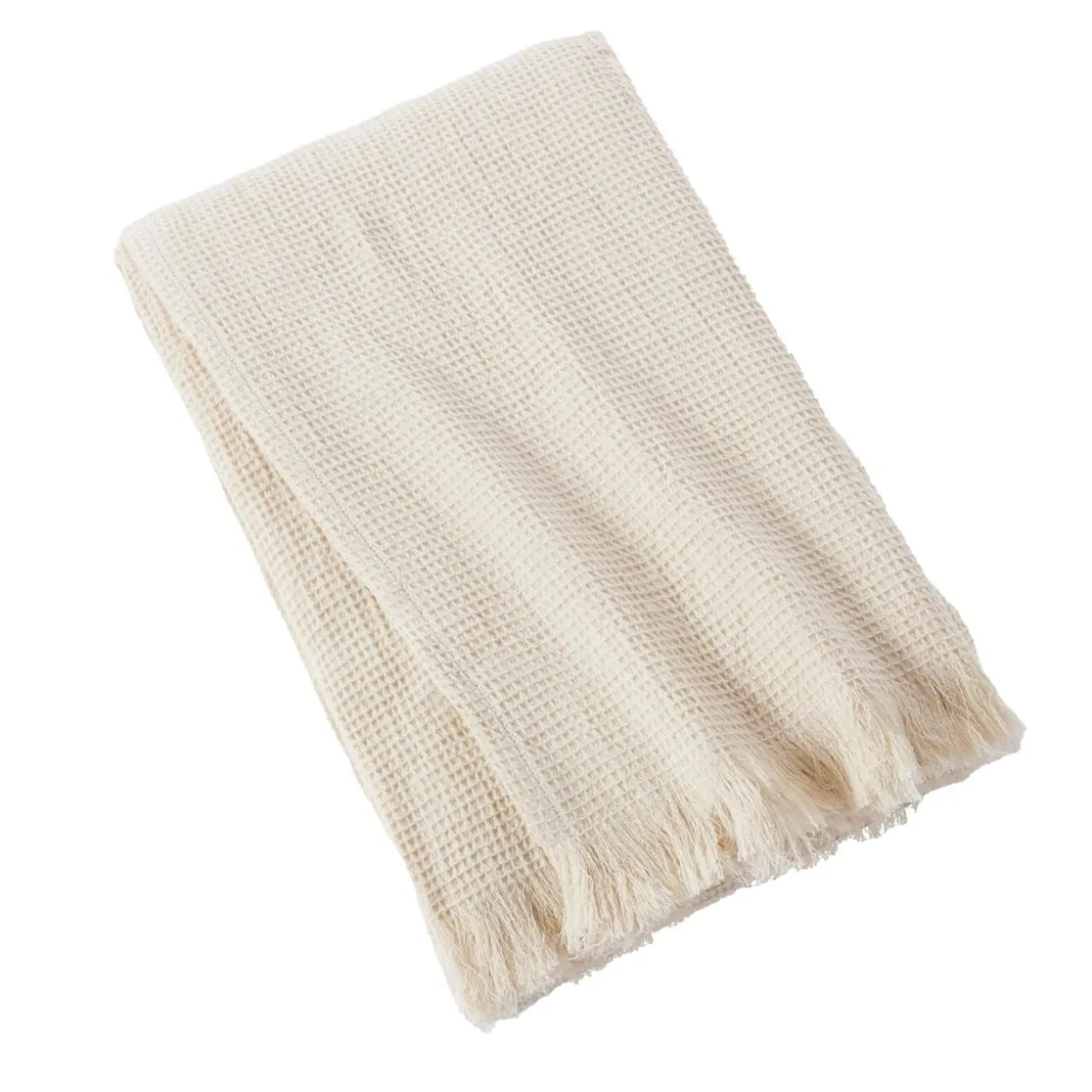 Plaid coton nid d'abeille (180 x 220 cm) Eva Beige