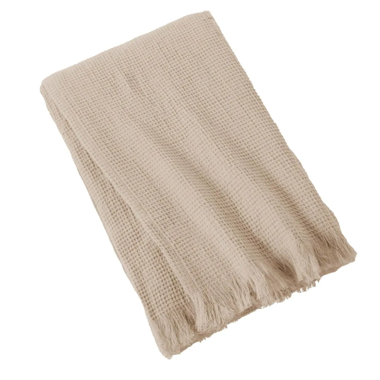 Plaid coton nid d'abeille (130 x 160 cm) Eva Ficelle