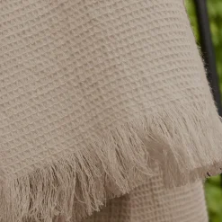 Plaid coton nid d'abeille (180 x 220 cm) Eva Ficelle