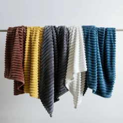 Plaid doux (125 x 150 cm) Dune Bleu
