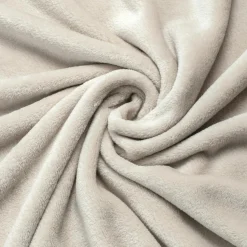 Plaid doux flanelle (125 x 150 cm) Didou Beige grège
