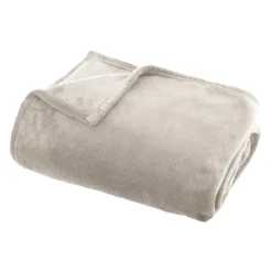 Plaid doux flanelle (125 x 150 cm) Didou Beige grège
