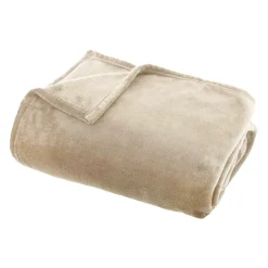 Plaid doux flanelle (130 x 180 cm) Didou Marron glacé