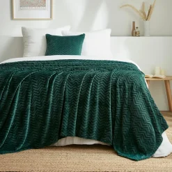 Plaid doux flanelle (180 x 230 cm) Zag Vert