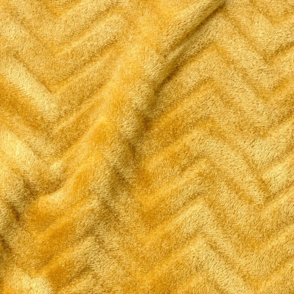 Plaid doux flanelle (130 x 180 cm) Zag Jaune moutarde