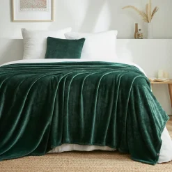 Plaid doux flanelle (220 x 240 cm) Didou Vert