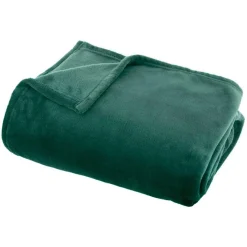 Plaid doux flanelle (220 x 240 cm) Didou Vert