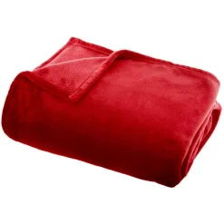 Plaid doux flanelle (130 x 180 cm) Didou Rouge