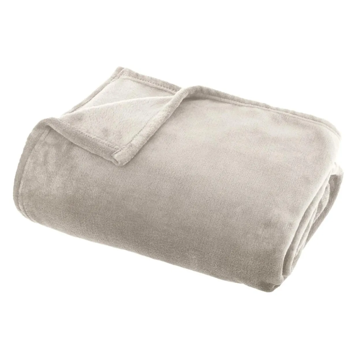 Plaid doux flanelle (180 x 230 cm) Didou Beige grège