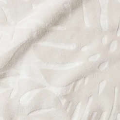 Plaid doux flanelle (220 x 240 cm) Flore Ecru
