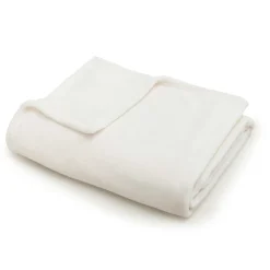Plaid doux flanelle (125 x 150 cm) Didou Ivoire