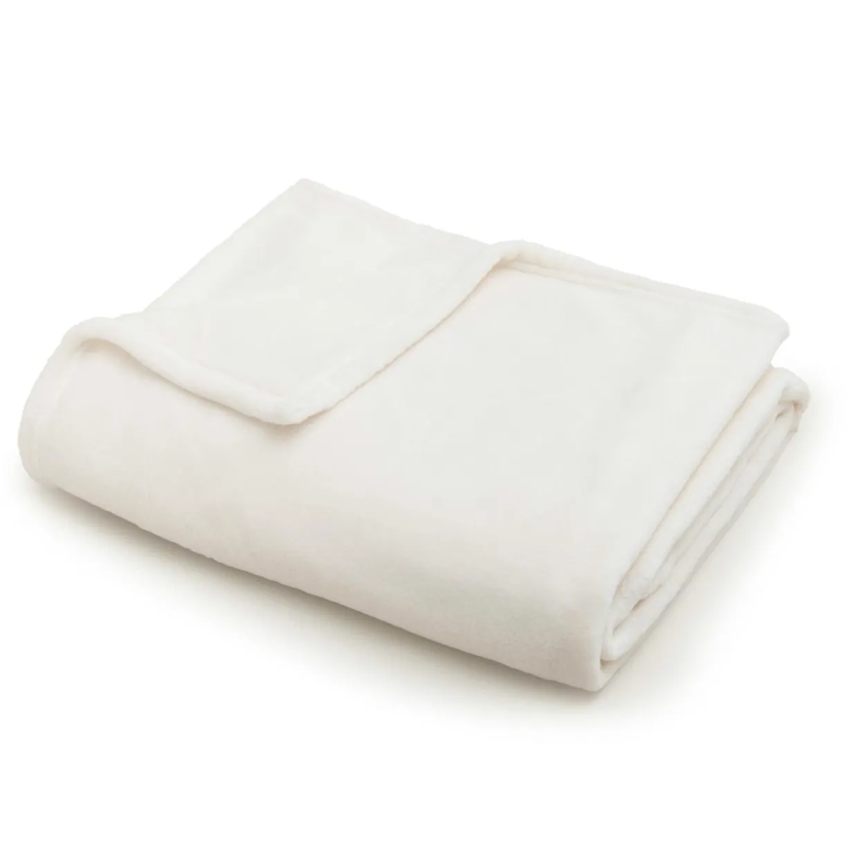 Plaid doux flanelle (125 x 150 cm) Didou Ivoire