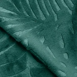 Plaid doux flanelle (220 x 240 cm) Flore Vert