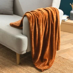 Plaid doux flanelle (130 x 180 cm) Didou Cuivre