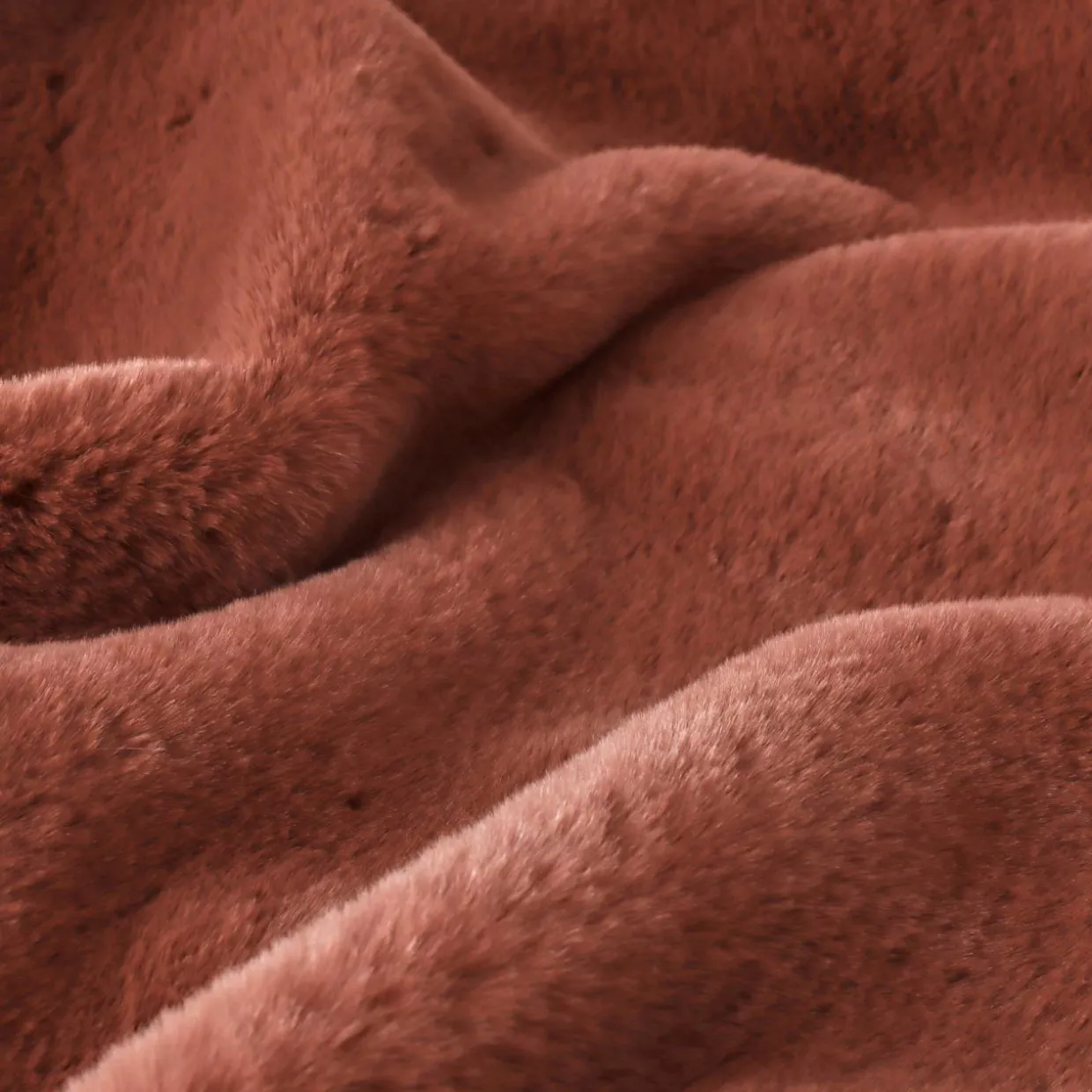 Plaid fausse fourrure (140 x 200 cm) Finn Terracotta