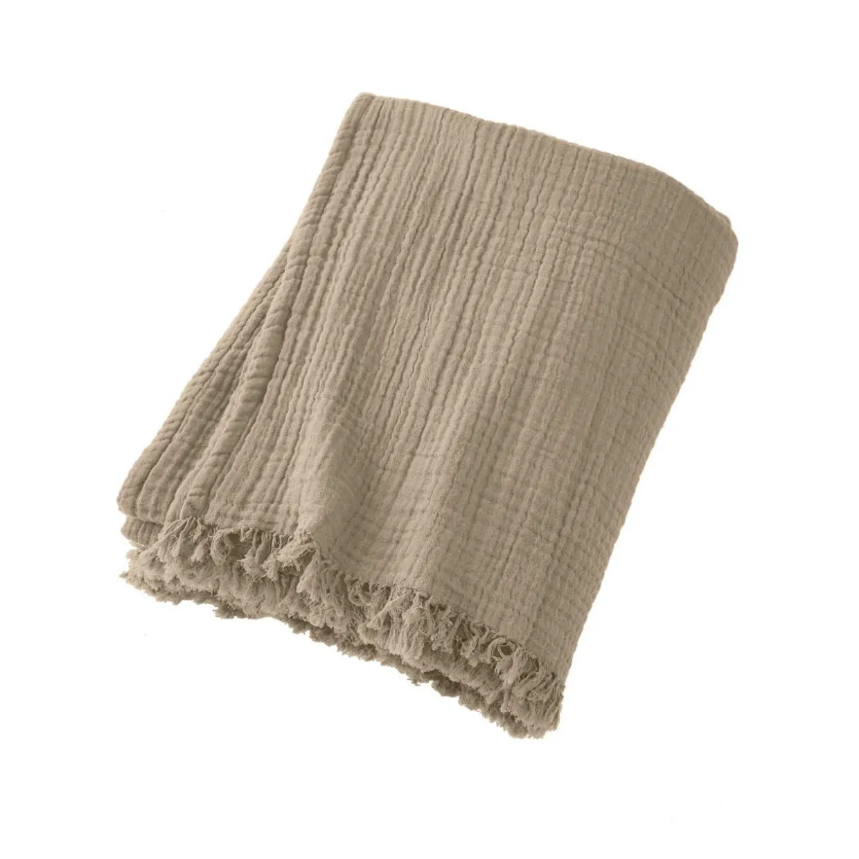Plaid gaze de coton (130 x 160 cm) Gaïa Ficelle