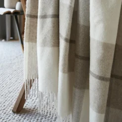 Plaid laine naturelle (140 x 200 cm) Marius Beige