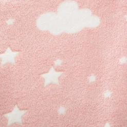 Plaid polaire phosphorescent enfant (125 x 150 cm) Voie lactée Rose