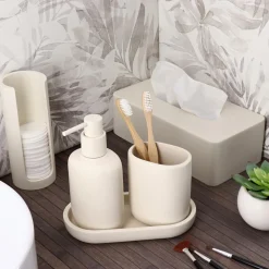 Plateau de rangement ovale (19,5 cm) Japandi Beige