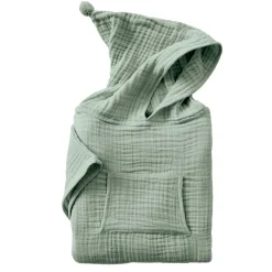 Poncho de bain enfant gaze de coton 6/10 ans Gaïa Vert eucalyptus