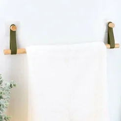 Porte serviette adhésif 1 barre (50 cm) Easy Chic Kaki