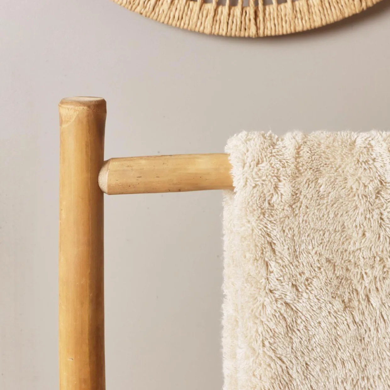 Porte serviette canne de bambou 2 niveaux (H105 cm) Hanoï