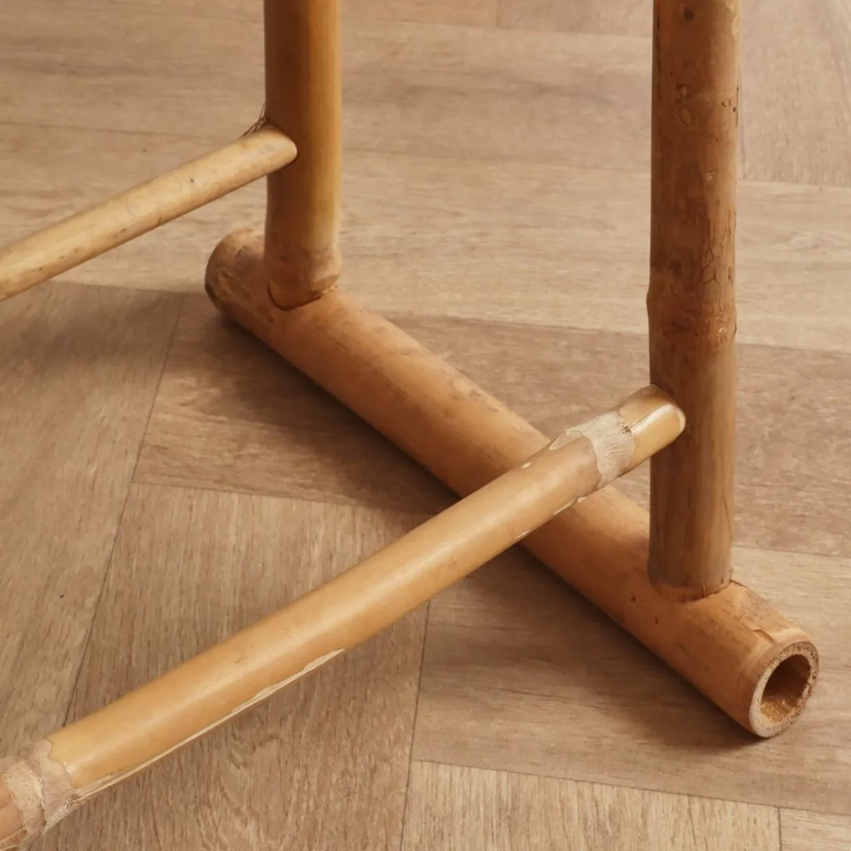 Porte serviette canne de bambou 2 niveaux (H105 cm) Hanoï