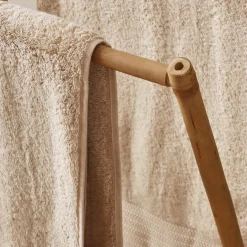 Porte serviette pliable canne de bambou 2 barres (H86 cm) Hanoï