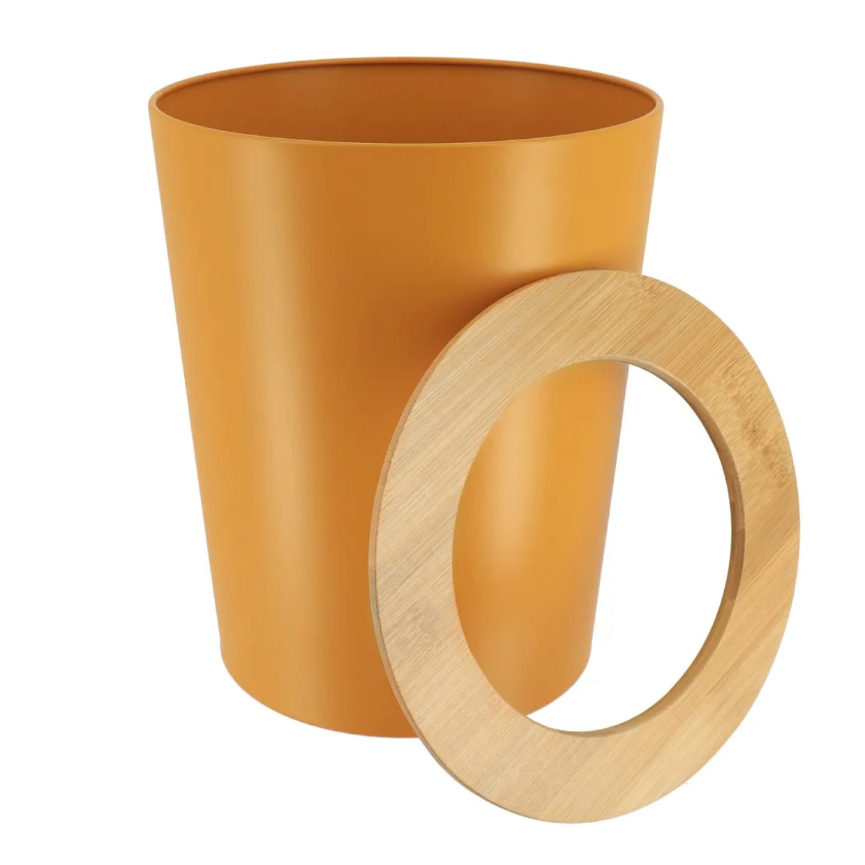 Poubelle salle de bain 5L Purebamboo Jaune moutarde