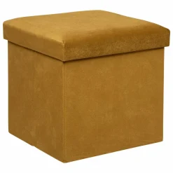 Pouf de rangement (H38 cm) Lilou Jaune moutarde
