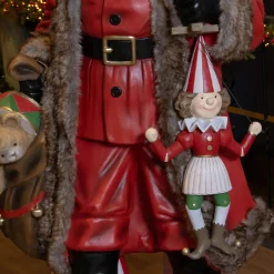 Père Noël traditionnel Géant (H166 cm) Klaus et les cadeaux