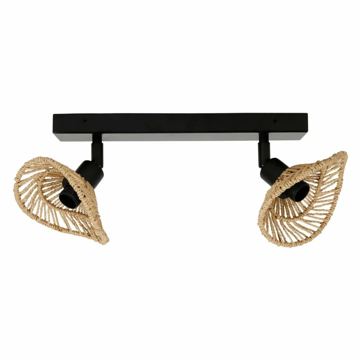 Rampe de spot 2 abat-jours (L32 cm) Ozana Noir et beige