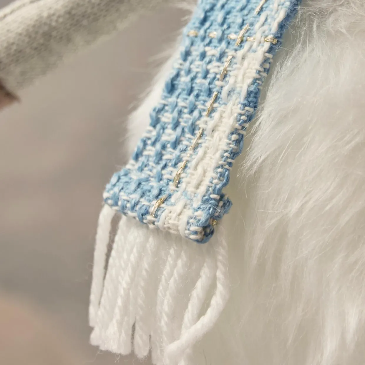 Renne de Noël jambes souples (H51 cm) Stan Gris et fourrure blanche