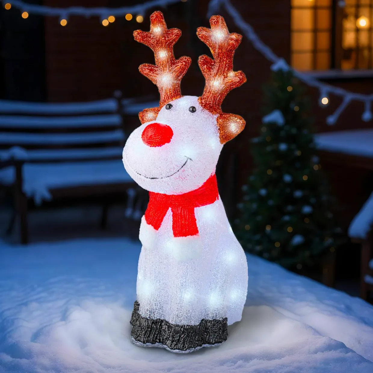 Renne lumineux 40 LED (H50 cm) Dasher Blanc froid