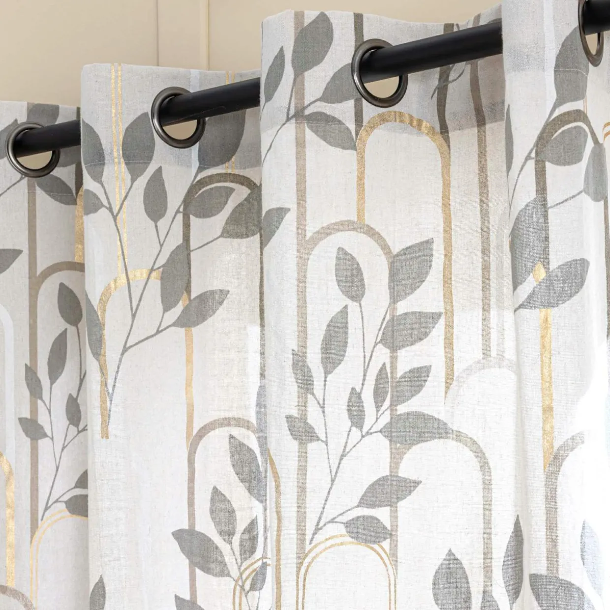 Rideau coton (140 x 240 cm) Roseris Gris