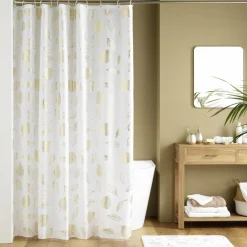 Rideau de douche à anneaux (180 x 200 cm) Joya Blanc