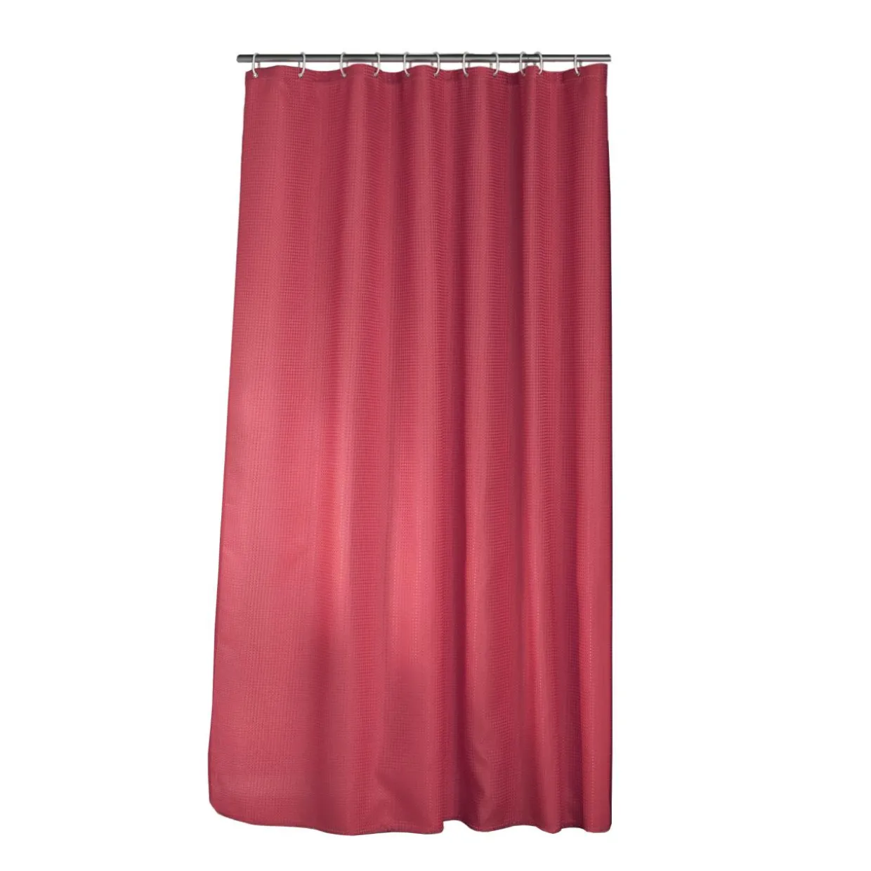 Rideau de douche effet tissé à anneaux (180 x 200 cm) Quartz Rose framboise