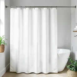 Rideau de douche en microfibre (180 x 200 cm) Relief gauffré Blanc