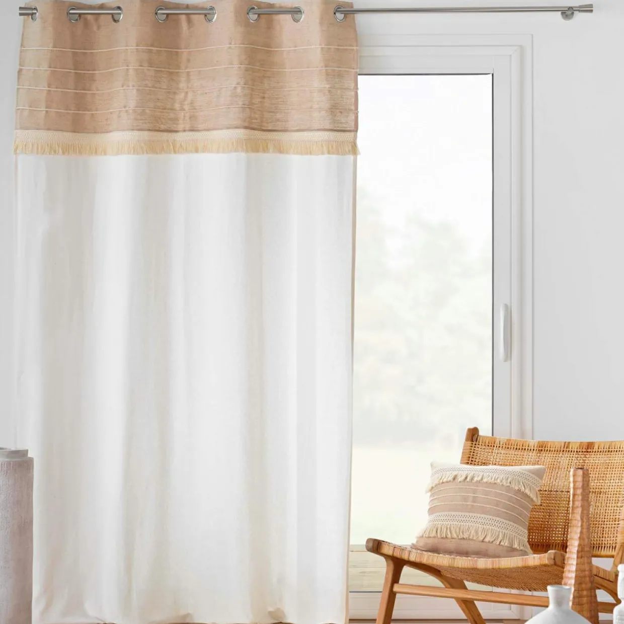 Rideau en coton et jute (140 x 240 cm) Cirrus Beige
