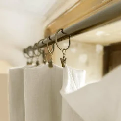 Rideau gaze de coton ajustable (140 x max 300 cm) Gaïa Beige pampa