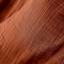 Rideau gaze de coton ajustable (280 x max 300 cm) Gaïa Terracotta
