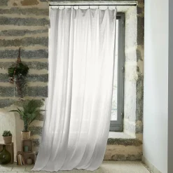 Rideau gaze de coton ajustable (180 x max 300 cm) Gaïa Gris nuage