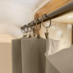 Rideau gaze de coton ajustable (140 x max 300 cm) Gaïa Ficelle