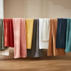 Rideau gaze de coton ajustable (180 x max 300 cm) Gaïa Ficelle