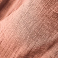 Rideau gaze de coton ajustable (140 x max 300 cm) Gaïa Rose pêche