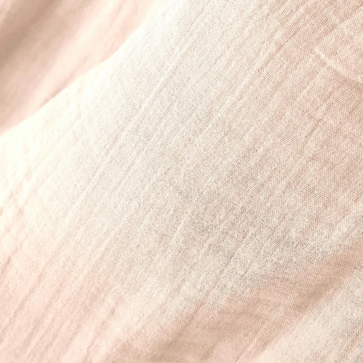 Rideau gaze de coton galon fronceur (140 x 240 cm) Gaïa Rose poudré