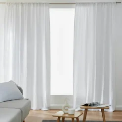 Rideau gaze de coton galon fronceur (140 x 240 cm) Gaïa Gris nuage
